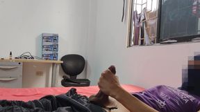 stepson masturbating his big cock