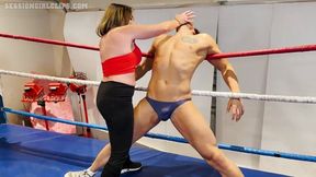 The Nutcracker Suite - Sam Stout vs Jennifer Thomas - Mixed Wrestling Femdom Ballbusting Low Blows Beatdown (Windows Media)