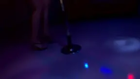 Japanese woman gets railed after pole dancing and toyed by a thick dildo.