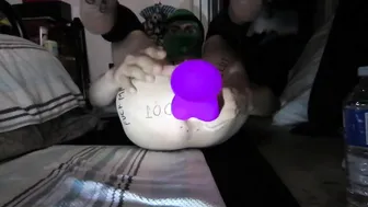 Twink Stretches His Hole with a Huge Purple Dildo