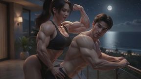 Muscular Goddess Pegs Him Then Gets Fucked Hard - 3D Animation
