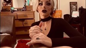 Blonde teen 18+ In Halloween Cat Costume Fetish Gives Blowjob And Gets Fucked In Leotard