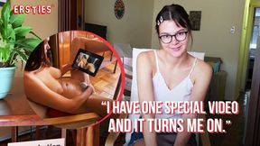 Ersties - Brunette Beauty Maiden Masturbates To a Sexy Threeway Video