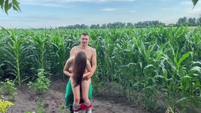 Stepbrother Has Public Sex with Stepsister While Walking Through a Cornfield