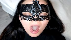 MILF GETS HER FACE COVERED IN CUM AND CATCHES A BIG LOAD WITH HER TONGUE AND SWALLOWS IT - MILLIE FOX