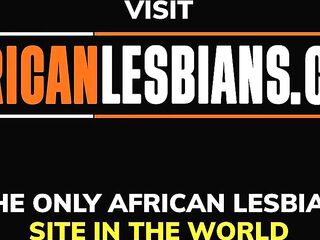 AFRO LESBIAN BABES - hawt and enormous outdoor afro lesbo bathroom makeout and vagina eating