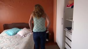 Stepson's friends are happy jerking off and cumming while watching me touch myself