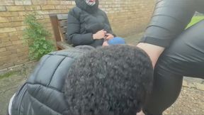 Interracial Foot Puppy Humiliated Spitting Queens Dirty Feet Devotion Ft Elitefeetstreet & Miss AATT 720p