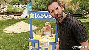 Petite Blonde teen 18+ Gives Out A Blowjob and Hardcore Fuck With Her Lemonade