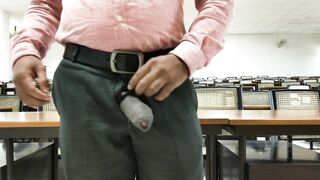 Desi young student in thong gets a wild classroom hand-job with a big ass & ring