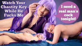 Watch Your Chastity Key While He Fucks Me - She wants to cuckold you in chastity! - Mistress Mystique Hoops - WMV