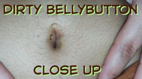 Dirty bellybutton close up