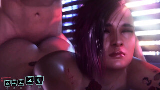 Sexy 2077 animated porn where guy fucking Judy in anal PsioSD17