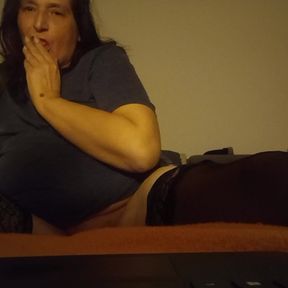 Wicked in hold-up nylons - hot solo session