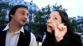 French slut takes on 9 cocks in rough gangbang