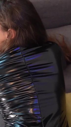 Stunning moment from &quot;DEEPTHROAT AND HARD FUCK DOGGY HORNY BRUNETTE IN LATEX BODYSUIT!&quot;