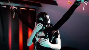 Bound and gagged slut gets spanked and screams