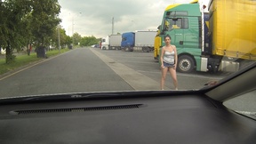 Real HOE Picked up Between Trucks & Get Paid for Sex