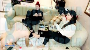threesome mistressrola and arabshemalesara and our slave