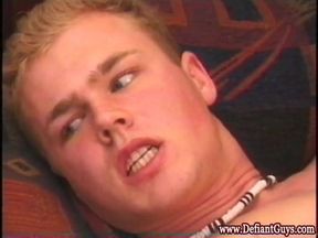 Solo masturbating straight hunk self facial