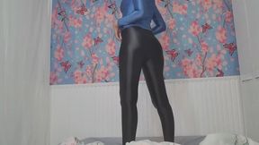 Testing clothes and playing with breasts