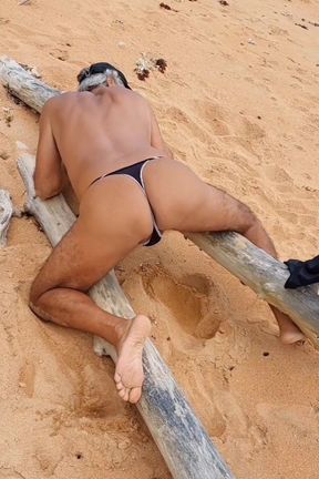 Ladysilva in Panties on the Beach Showing off Her Hot Ass Wanting a Big Cock