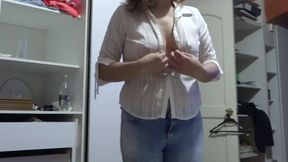 I give him my ass and my tits so he can cum, but he insists on fucking me.