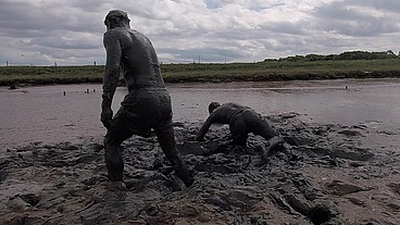 Mud Wrestling--Who Wins, Women or Man! (WAM, Wet and Messy)
