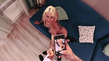 POV (Hot!): Skinny Blonde Tattooed MILF