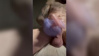 Yam-sized dual fountain , pre jizm looking like a pre stream