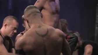 Francois Sagat and Matthieu Paris in hardcore fisting group scene
