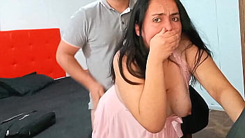 The stepmother was in the closet, looking for clothes, when her stepson fucked her hard.