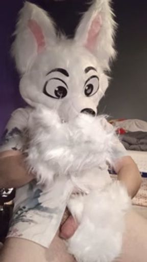 Fursuit Pubby Paws Off Until He Cums!