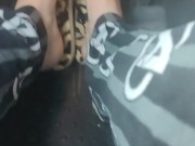 Pedal pumping in my pajamas wearing my flip flops pumping away then kicking them off & pumping more