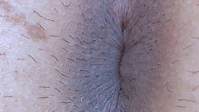 Hairy asshole showing g-slings underwear