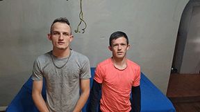 Caleb and Grant Wooden Spoon Whacking