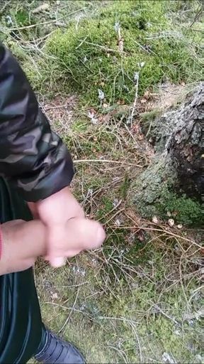 Intense Quick Jerk off Outdoor While Friends Are Inside House