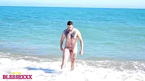 Straight Male Walking Along The Bare Beach With Magic Javi