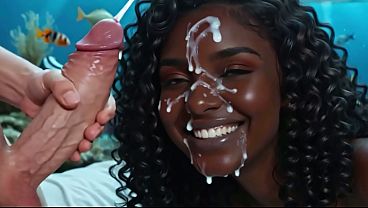 Wild underwater sex in luxury hotel with stunning ebony beauty - AI Interactive Video