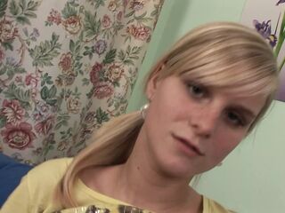 Blond teen angel lets me cum on her incredible massive melons
