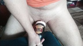 Gay fucks his new toy and cums inside