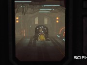Alien sex in a starship. Female green alien gets fucked by a big monster