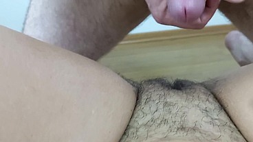 Naughty secretary fucks her stepson. Hot brunette with red nails and hairy pussy. She sits on his dick and asks him to cum in her pussy. Complete