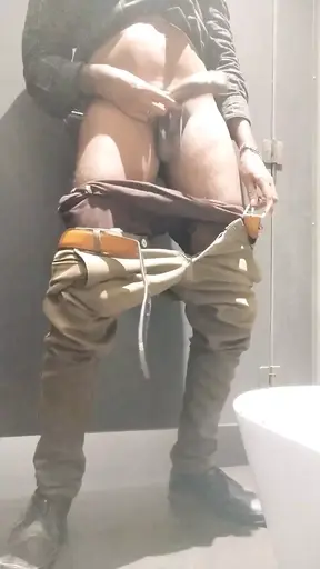 Masturbating in Public Toilet for You