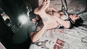 Pussy Eating with a Chin Dildo