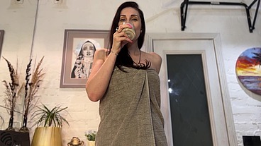 Student cum in mouth of hot milf and tits fuck. POV