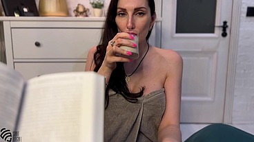 Student cum in mouth of hot milf and tits fuck. POV