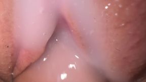 Smothered in cum and jizz &mdash;  ravished twat's juicy close-up climax&#x1F680;