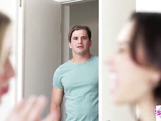 Haley Reed & Aria Valencia: "Show Us Your Large Dong" Unfathomable Mouth Double Oral job Cum Exchange