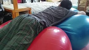 deflating 2 giant exercise balls